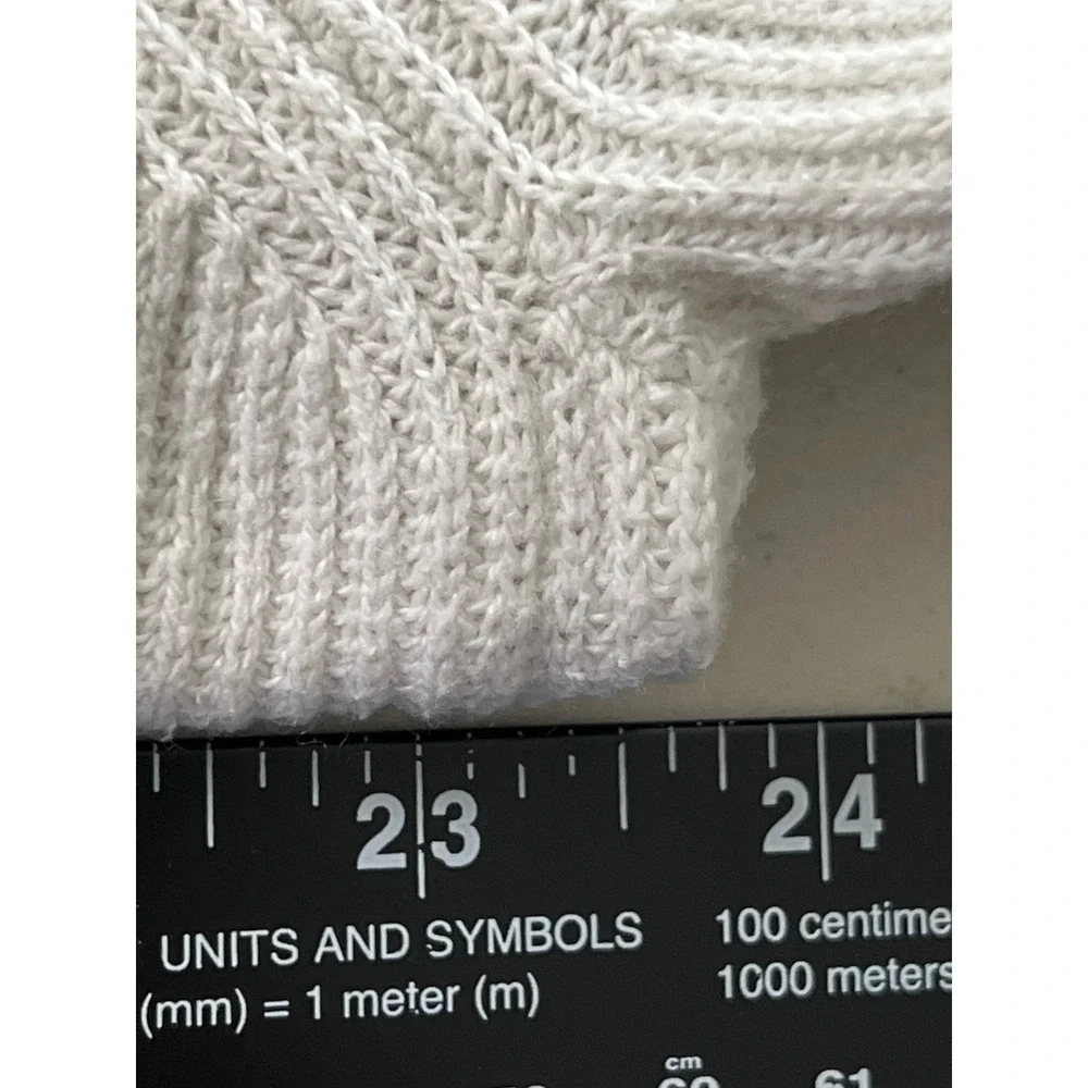 Express Mens M White Grey Hooded Sweater Colorblock Ribbed Knit Pullover